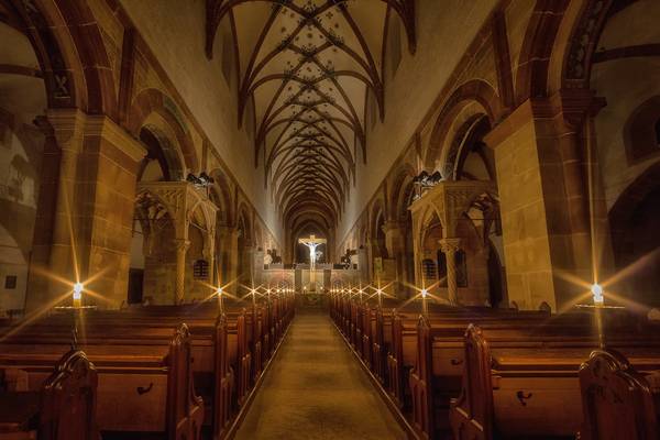 Candlelight in Medieval Monastery Vaults