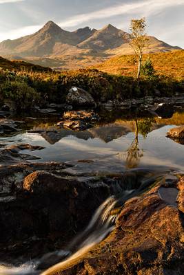 Sligachan Waterfall , and then the sun came up....