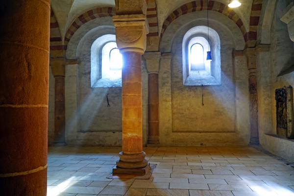 Magic light in the crypt, Speyer Cathedral, Germany
