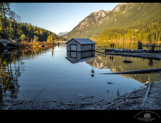 Serene Buntzen Lake in Port Moody near Vancouver, BC, Canada