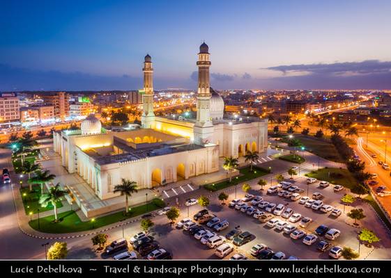 Oman - Salalah - Sultan Qaboos Grand Mosque at Dusk - Twilight - Blue Hour - Night