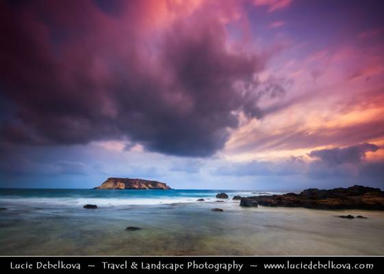 Cyprus - Dramatic Stormy Sunset at Shores of Akamas