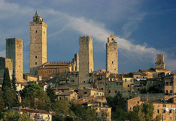 San Gimignano after sunrise