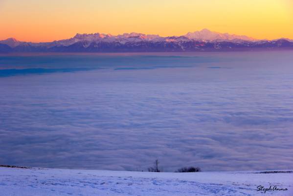 Swiss Alps at sunset