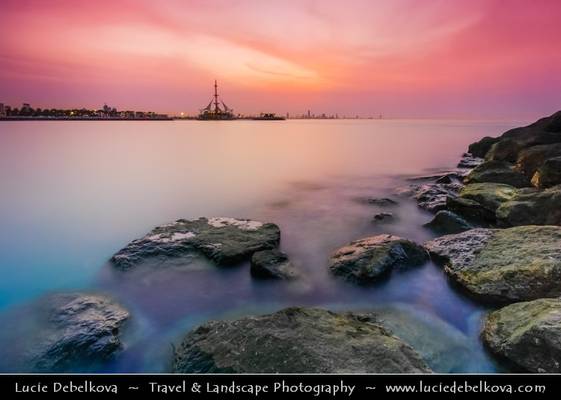 Kuwait - Sunset Skyline from Salmiya