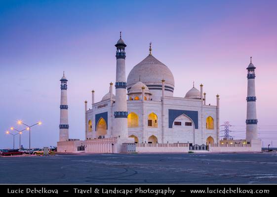 Kuwait - Dahiya Abdullah Mubarak - Siddiqua Fatima Zahra Mosque - Sadeeqa Fatimatul Zahra Masjid at Dusk