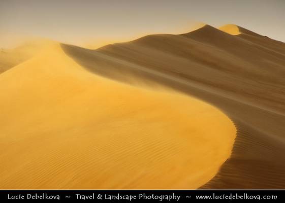 Oman - Wind blowing over Sand Dunes in Wahiba Sands