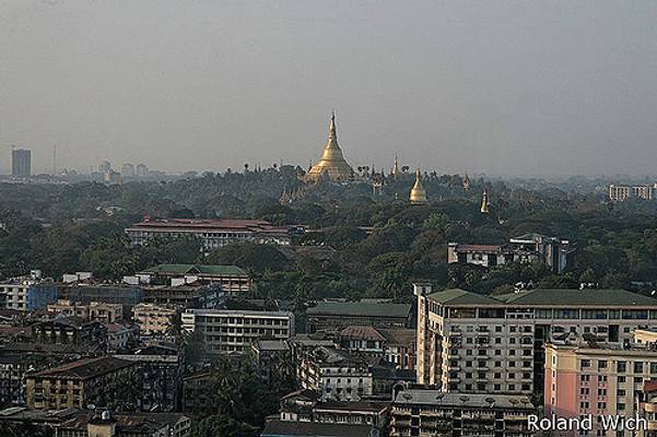 Yangon - Shwedagon Pagoda from Sakura Tower