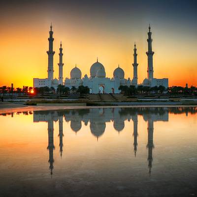 Sunset Cheikh Zayed Mosque