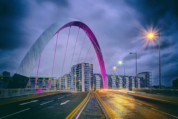 The Clyde Arc and the Squinty bridge over the Clyde river