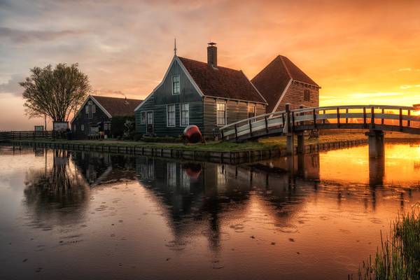 Early morning drizzle, Zaanse Schans