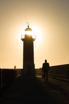 Sunset at Felgueiras Lighthouse. Porto, Portugal.