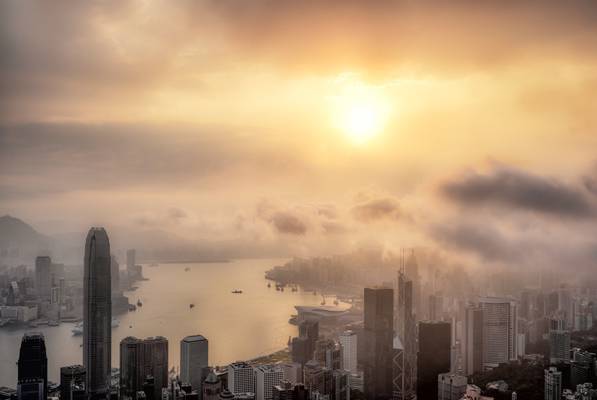 Moody sunrise Hong Kong