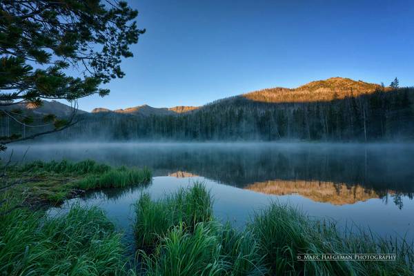 Frosty sunrise at the lake