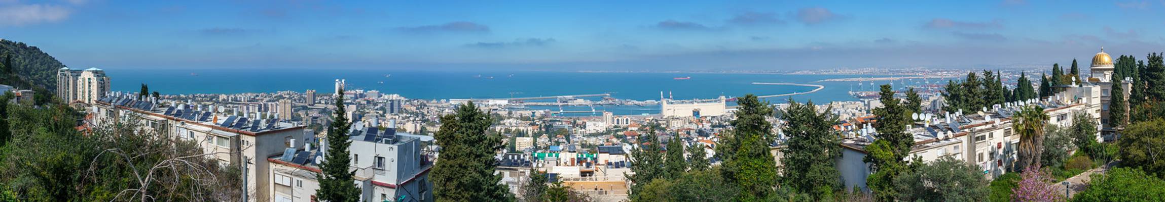 Haifa in Israel, Hafen und Schrein des Bab (Bahai)