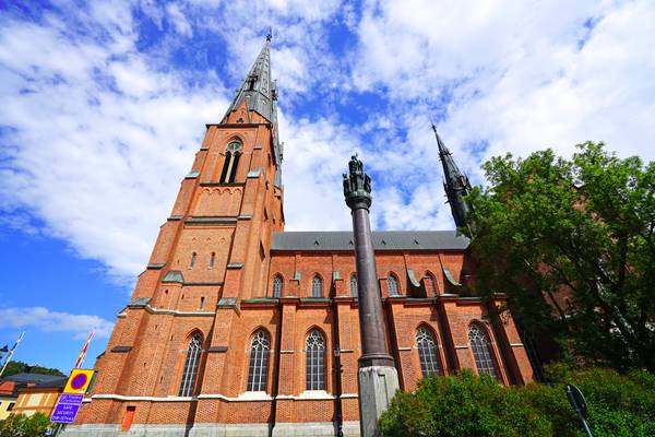 Beautiful sky over Uppsala Cathedral, Sweden