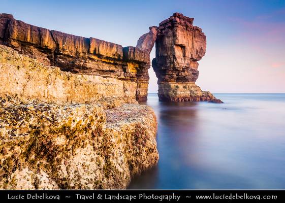 UK - England - Dorset - Jurassic Coast - Pulpit Rock at last light of the day