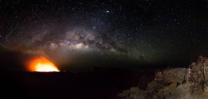Milky way and Erta Ale Volcano