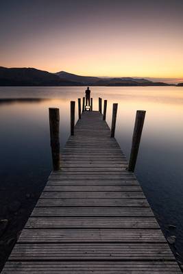 Me during sunset at Ashness Landing Pier, Derwentwater, Lake District