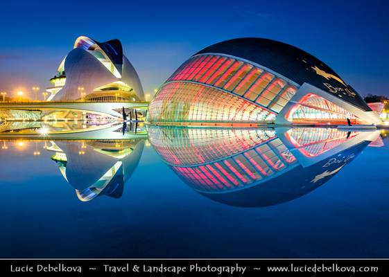 Spain - Valencia - City of Arts and Sciences at Dusk - Twilight - Blue Hour - Night