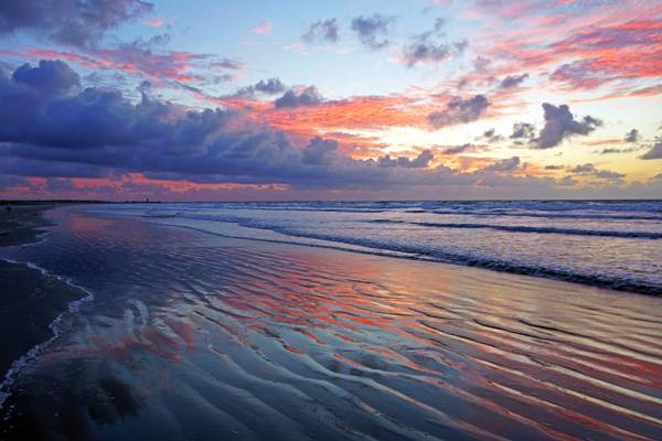 Sunrise sky reflections, Cape Canaveral, Florida