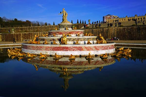 Leto fountain & its reflection, Versailles gardens, Paris