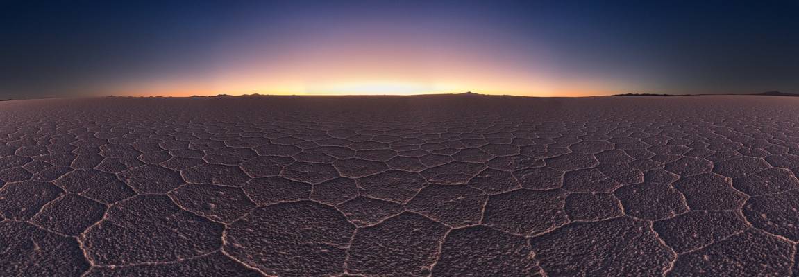 Sunset in Uyuni Salt Desert