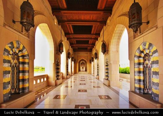Oman - Muscat - Inside of Sultan Qaboos Grand Mosque complex