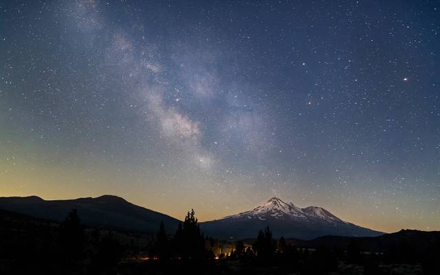 The Milky Way Over Mt. Shasta