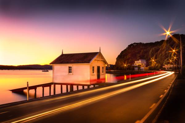 Light Trails at Lowry Bay Boathouse