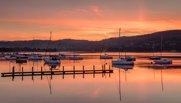Stunning Sunrise Over Coniston Water, Lake District