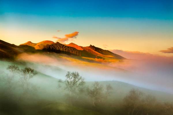Early morning mist in the hills of Hawke's Bay