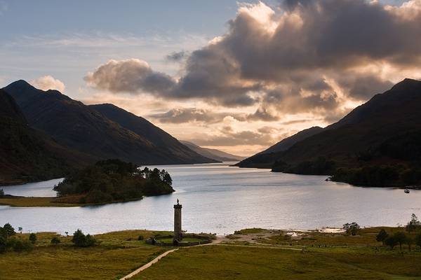 Glenfinnan Monument and Loch Shiel at Sunset