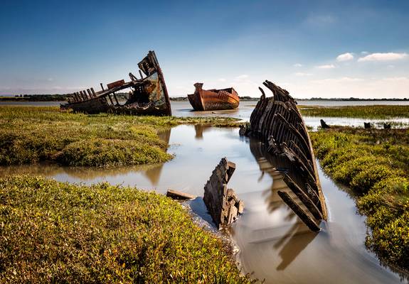 Fishing Wrecks, Fleetwood Marsh, Lancashire