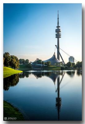 Munich Olympic Park in blue hour