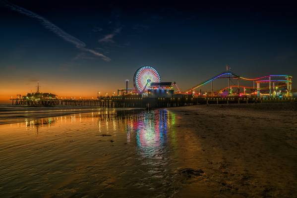 Santa Monica pier's sunset