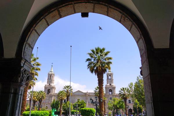 Cathedral of Arequipa from the Arcade