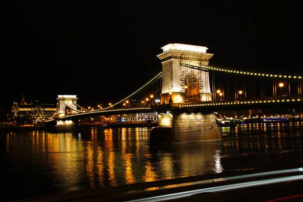 Budapest by night. Chain Bridge from Budapest