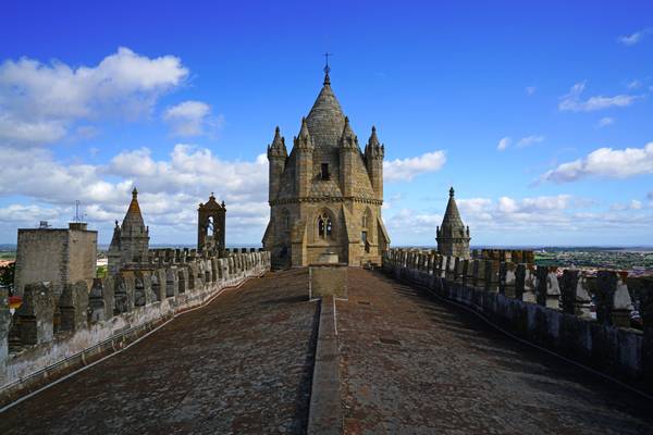 On the rooftop of Evora Cathedral, Portugal