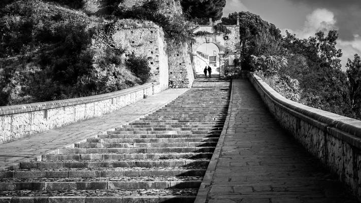 The stairs - Paola, Italy - Black and white street photography
