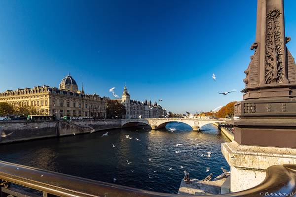 Paris-ile de la cité: sur le pont Notre Dame