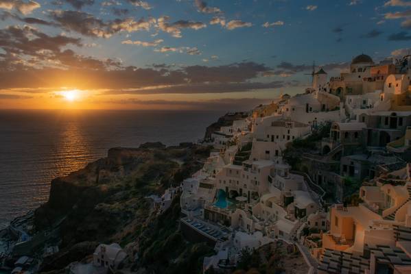 Sunset over Oia, Santorini