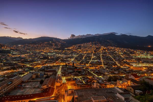 Quito cityscape at dawn