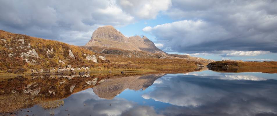 Autumn reflections - Suilven and Fionn Loch - Scotland