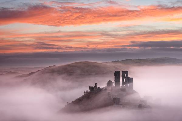 Autumn Corfe Castle Mist