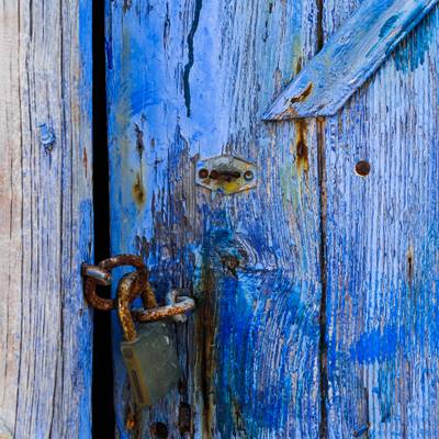 Blue Old Wooden Door