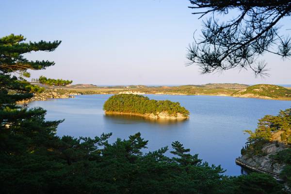 Little island in the middle of Samilpo Lake, DPRK