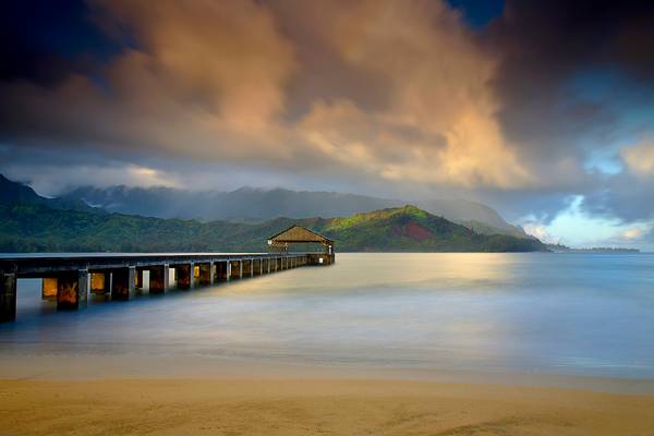Light at the End of the Pier - Hanalei, Kauai
