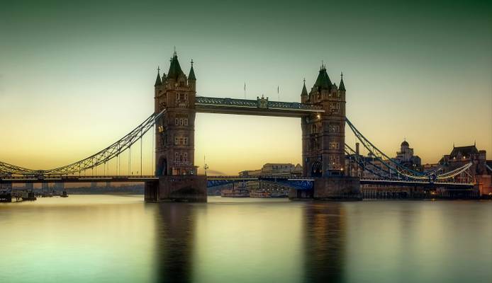 Tower Bridge,before dawn.