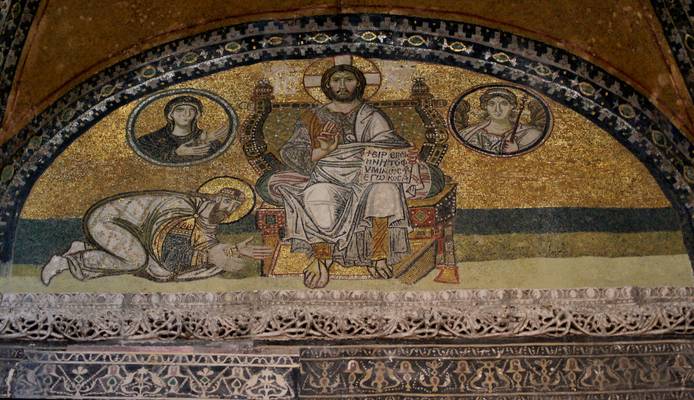Christ Pantocrator - mosaic at the Hagia Sophia, Constantinople (Istanbul)